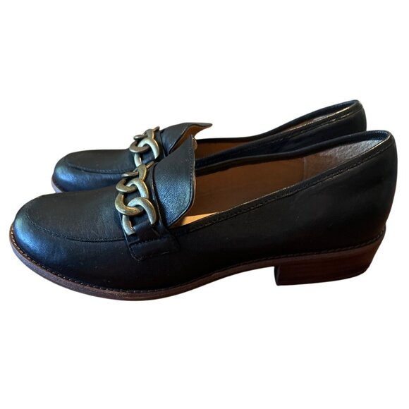 Sofft Nevara Black Leather Loafers With Metal Chain Detail Size 8.5M‎ - Picture 4 of 7